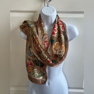 Floral Vintage Silk Scarf. Rectangle 51X10.